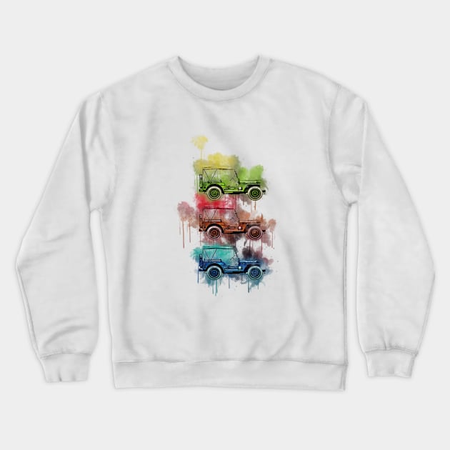 Jeep 3 splash art Crewneck Sweatshirt by AaaahEeeekStudio